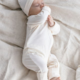 Mameluco con cierre Cream Ribbed Bamboo