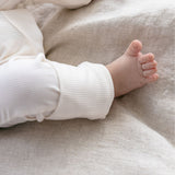 Mameluco con cierre Cream Ribbed Bamboo