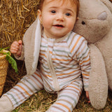 Mameluco con cierre Farm Stripes Bamboo