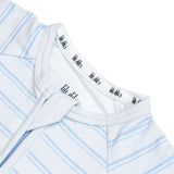 Ride stripes print bamboo baby sleepsuit with two-way zip
