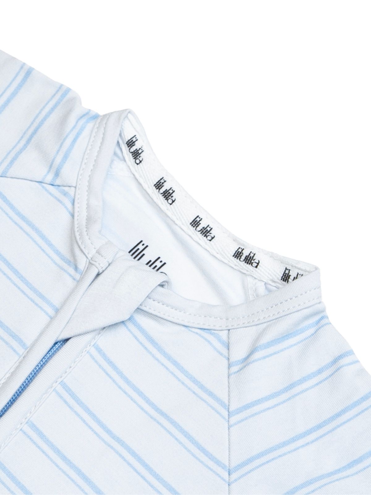 Ride stripes print bamboo baby sleepsuit with two-way zip