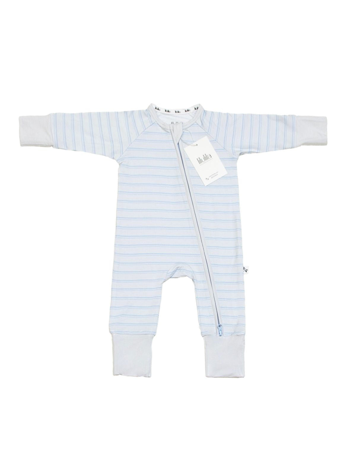 Ride stripes print bamboo baby two-piece pajama set
