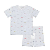 Little Ride print bamboo baby short pajama top and bottoms set