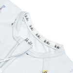 Little Ride print bamboo baby short zippy romper with two-way zip