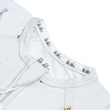 Little Ride print bamboo baby short zippy romper with two-way zip