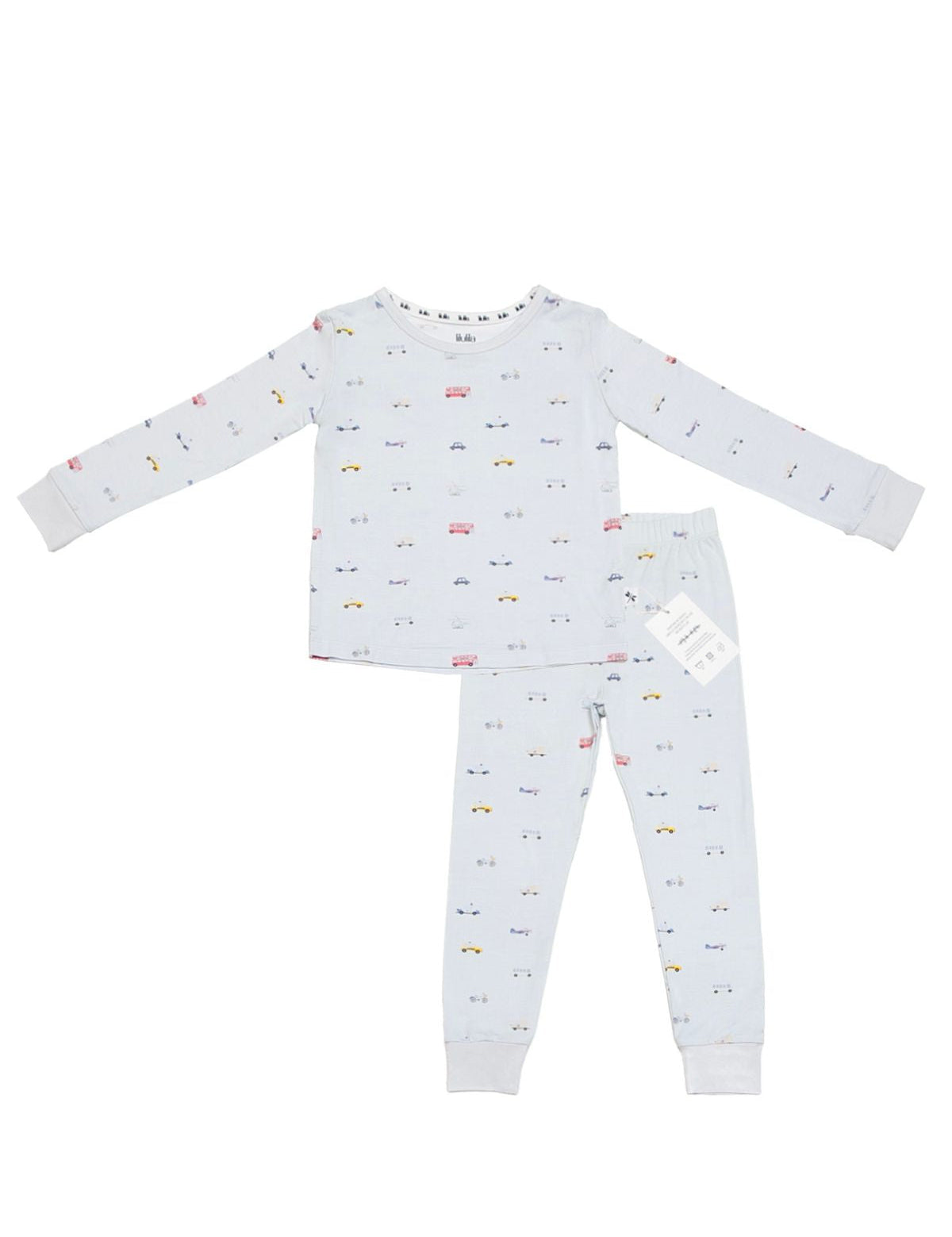 Little Ride print bamboo baby short two-piece pajama set