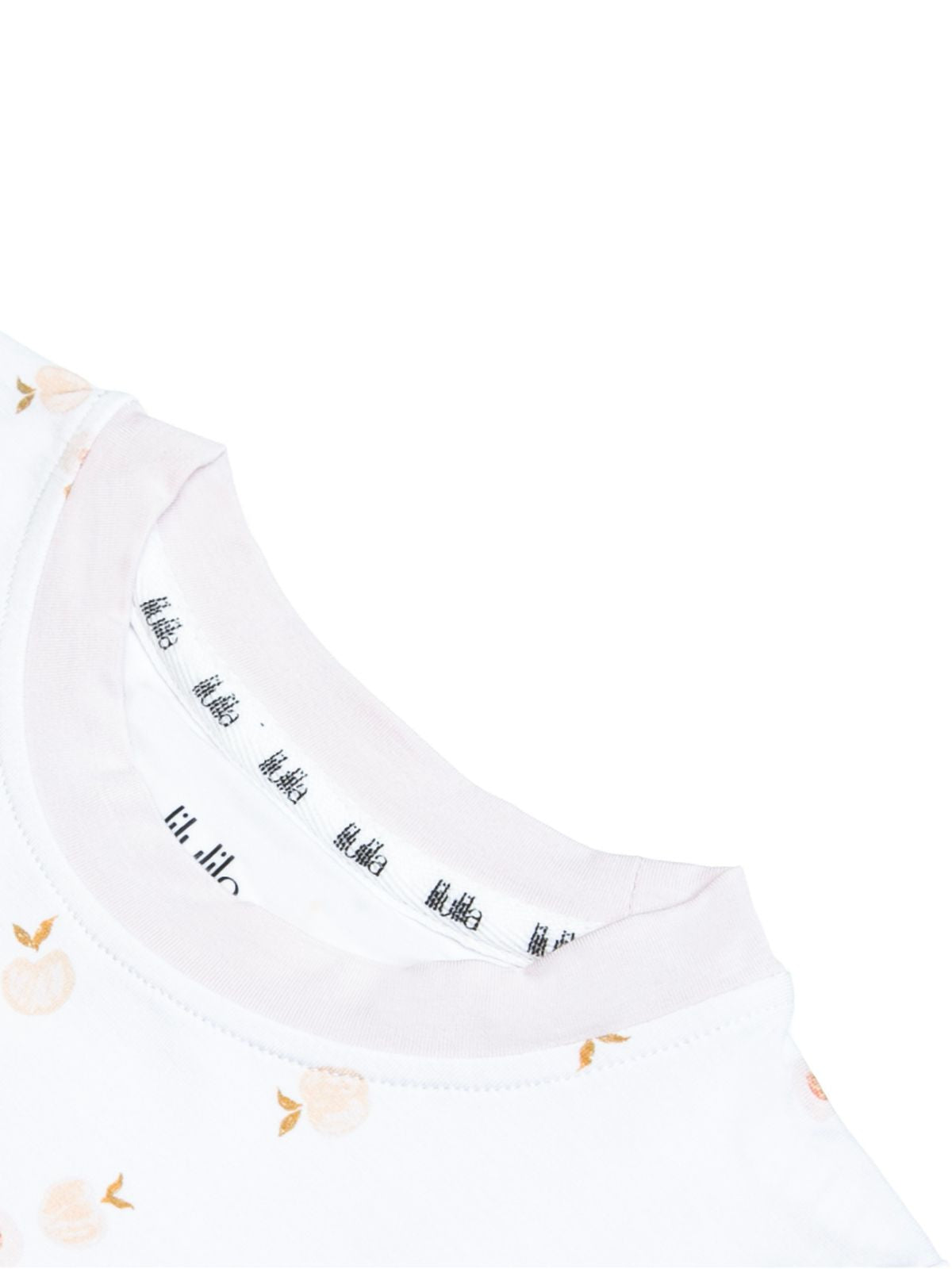 Peach print bamboo baby short pajama top and bottoms set