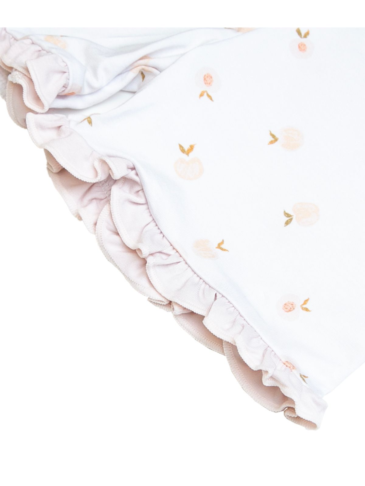 Peach print bamboo baby short two-piece pajama set