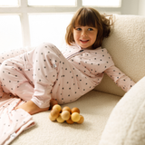 Little hearts print bamboo baby wearable blanket sleeping bag with feet