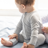 Mameluco con cierre Mint Ribbed Bamboo