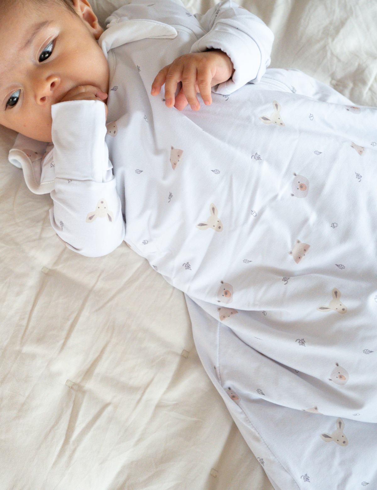 Forest friends print bamboo baby sleeping bag (TOG 2.5)