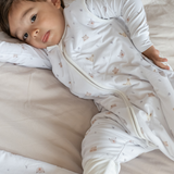 Forest friends print bamboo baby sleeping bag with feet (TOG 2.5)