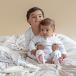 Forest friends print bamboo baby pajama top and bottoms set