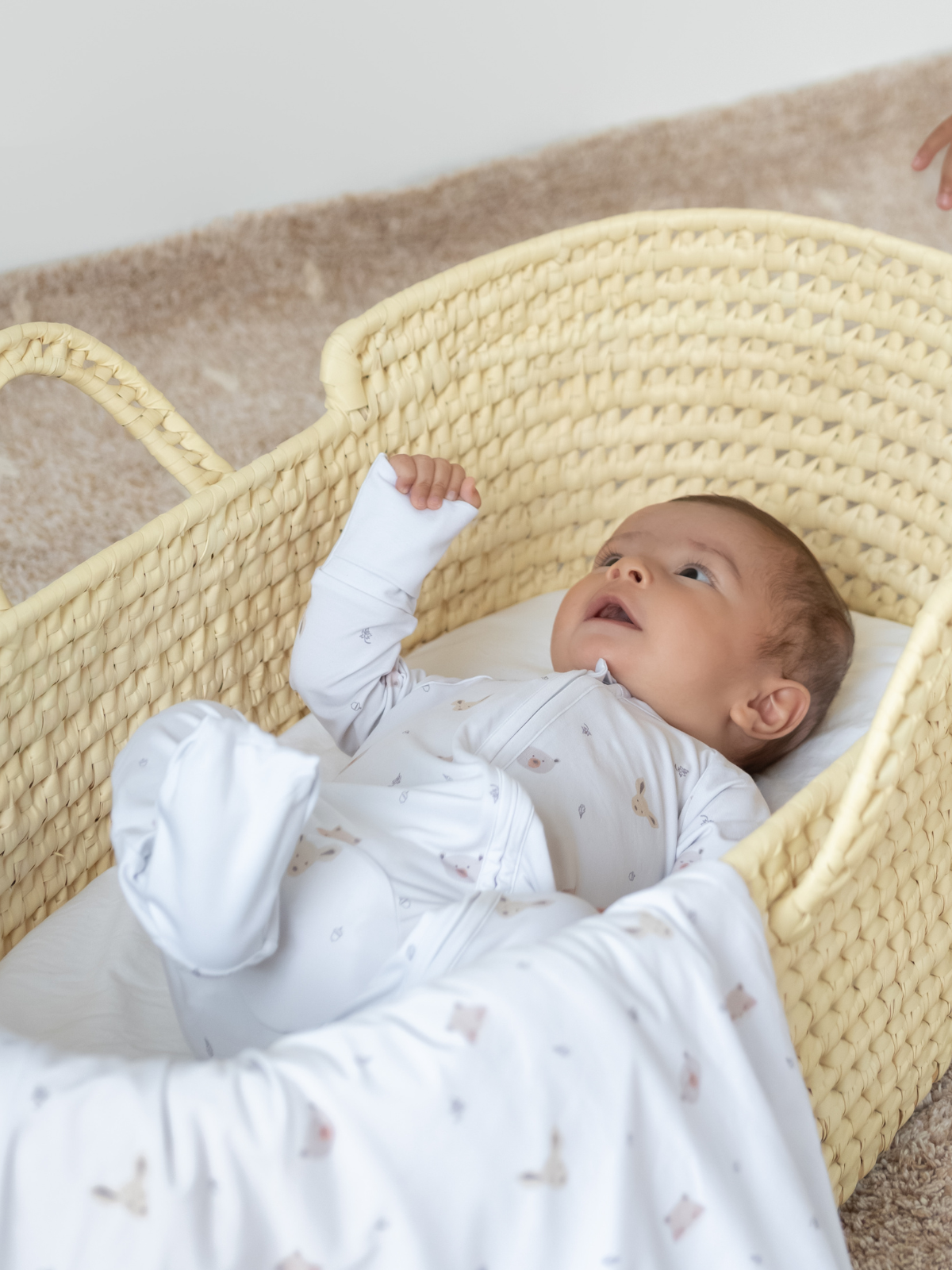Forest friends print bamboo baby zippy romper with two-way zip