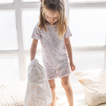 Peach print bamboo baby short two-piece pajama set