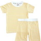 Pijama corto de dos piezas en bambú Yellow Stripes