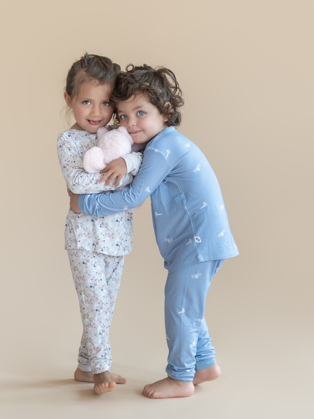 Airplane print bamboo baby two-piece pajama set