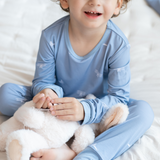 Airplane print bamboo baby pajama top and bottoms set