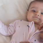Wild Pink print bamboo baby zippy romper with two-way zip