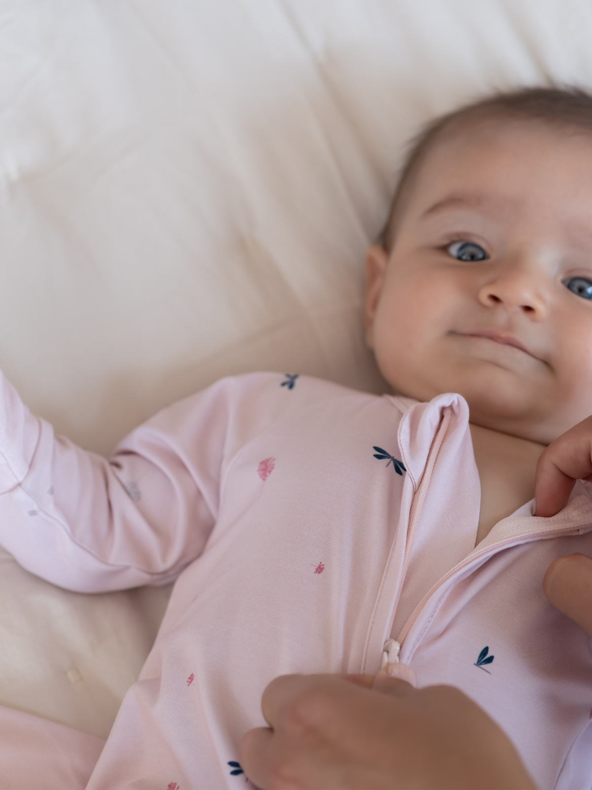Wild Pink print bamboo baby zippy romper with two-way zip