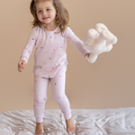 Wild Pink print bamboo baby two-piece pajama set