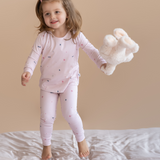 Wild Pink print bamboo baby two-piece pajama set