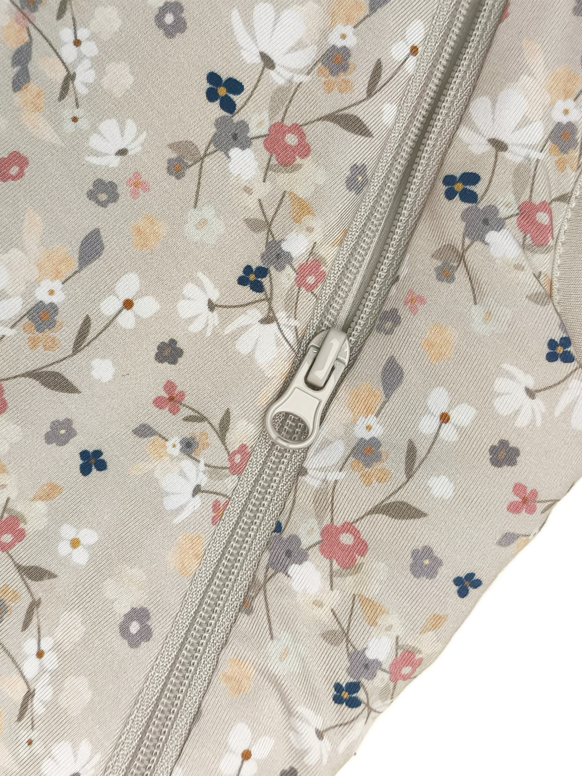 Floral bouquet print bamboo baby sleepsuit with two-way zip