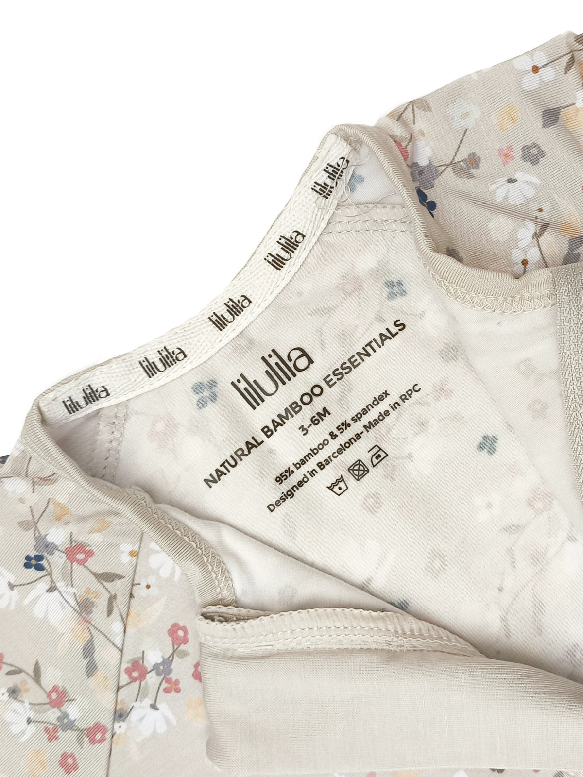 Floral bouquet print bamboo baby zippy romper with two-way zip