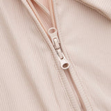 Mameluco con cierre Soft Pink Ribbed Bamboo