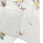 Winter village print bamboo baby zippy romper with two-way zip