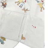 Winter village print bamboo baby zippy romper with two-way zip