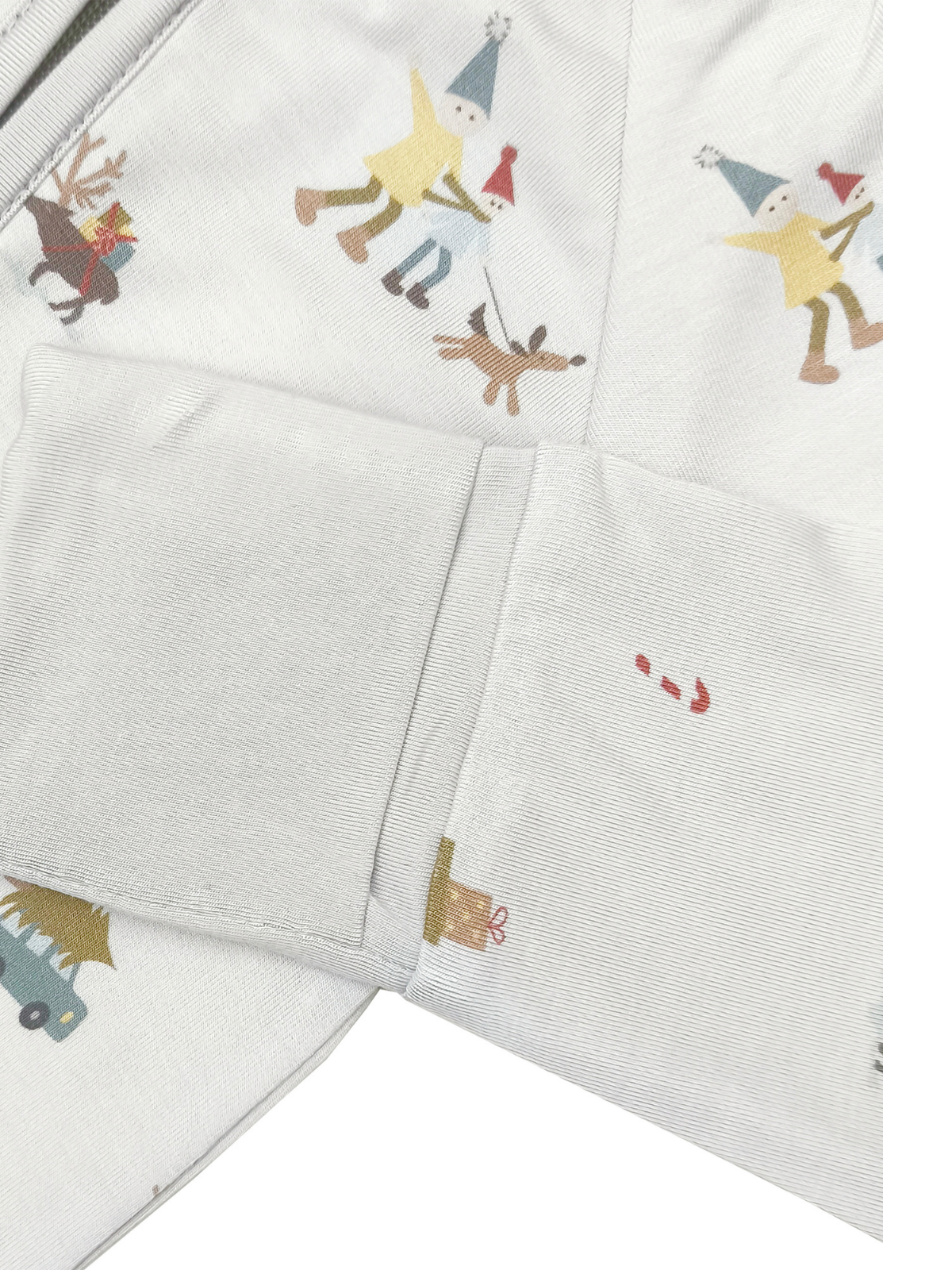 Winter village print bamboo baby zippy romper with two-way zip