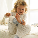 Tulip print bamboo baby sleeping bag with feet (TOG 2.5)