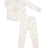 Forest friends print bamboo baby pajama top and bottoms set