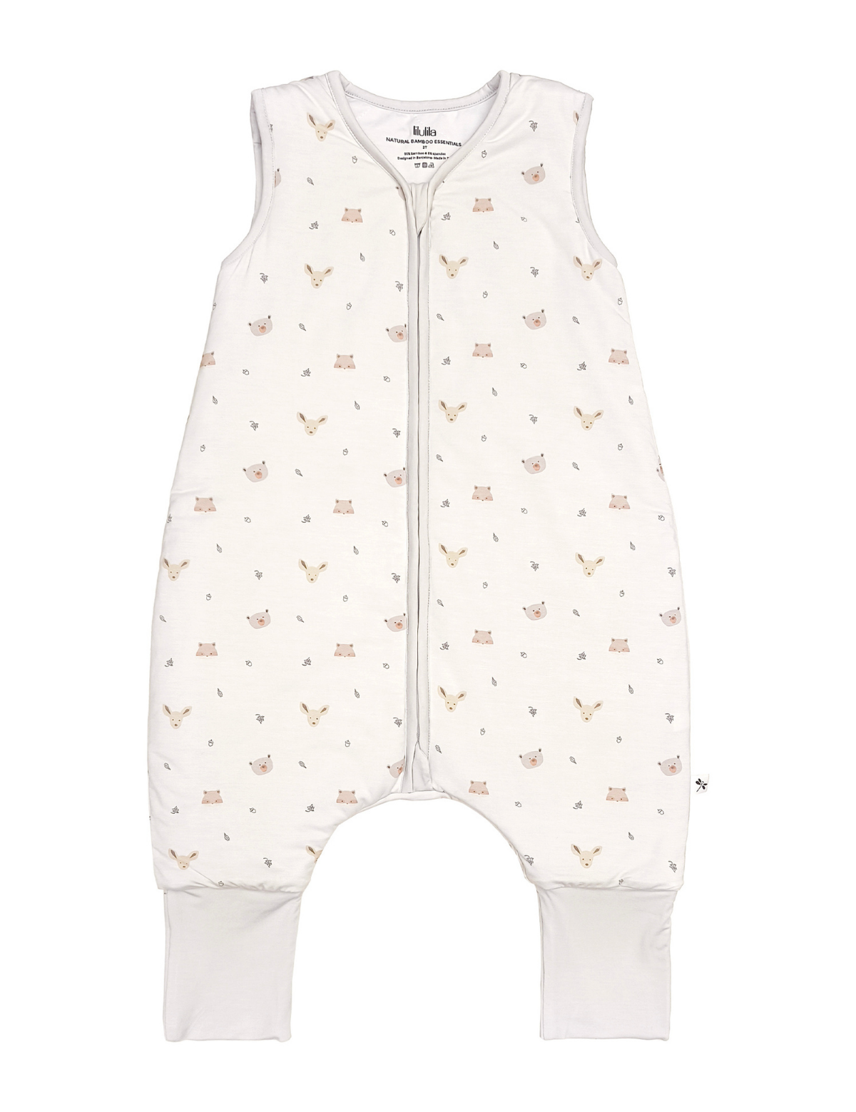 Forest friends print bamboo baby wearable blanket sleeping bag with feet
