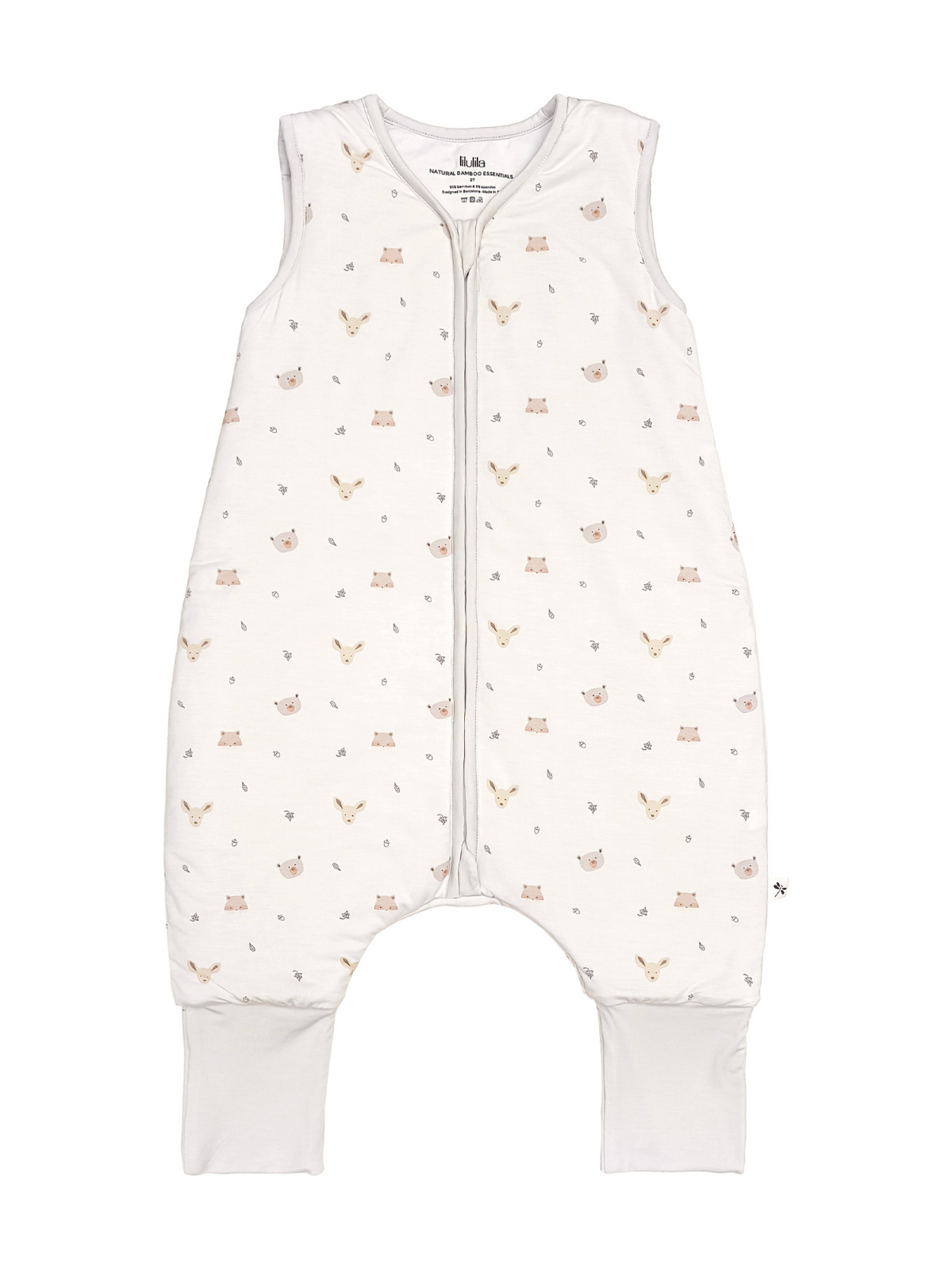 Forest friends print bamboo baby wearable blanket sleeping bag with feet