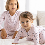 Little hearts print bamboo baby two-piece pajama set