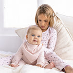 Soft pink bamboo baby bib