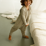 Footprint print bamboo baby sleeping bag with feet (TOG 2.5)