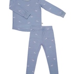 Airplane print bamboo baby pajama top and bottoms set