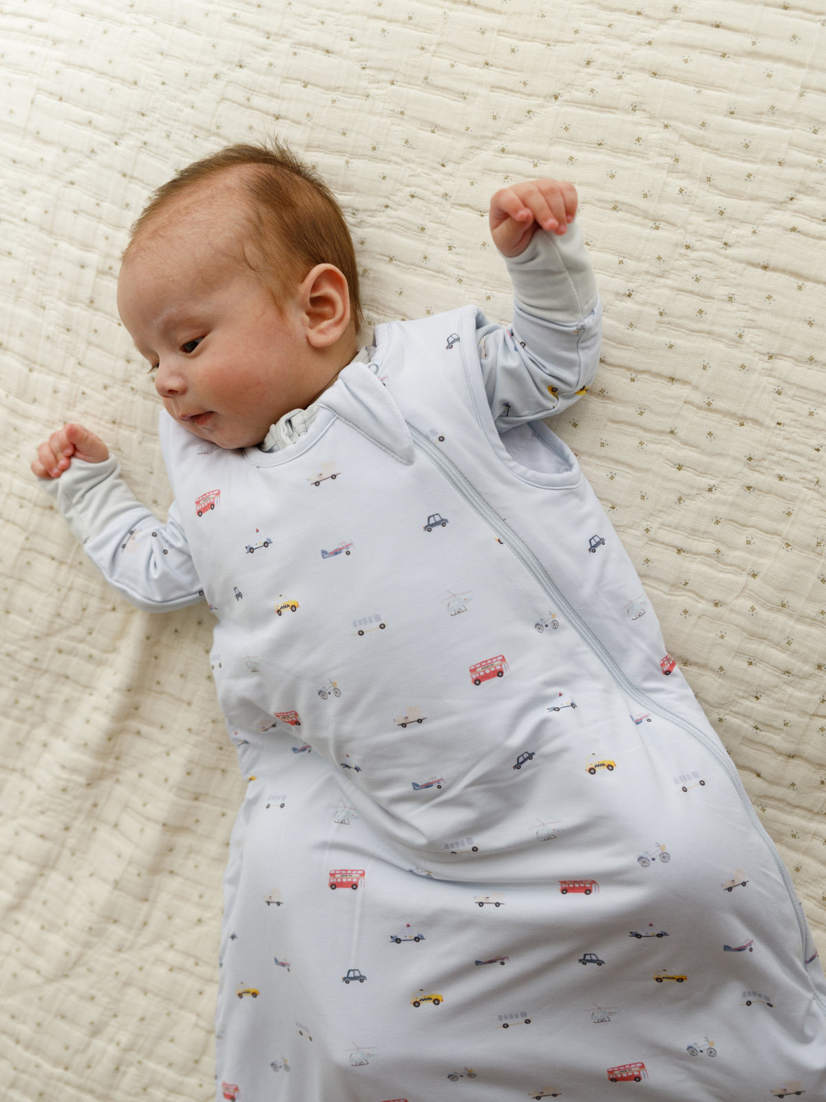 Little Ride print bamboo baby wearable blanket sleeping bag