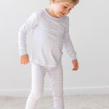 Blue vichy gingham bamboo baby two-piece pajama set