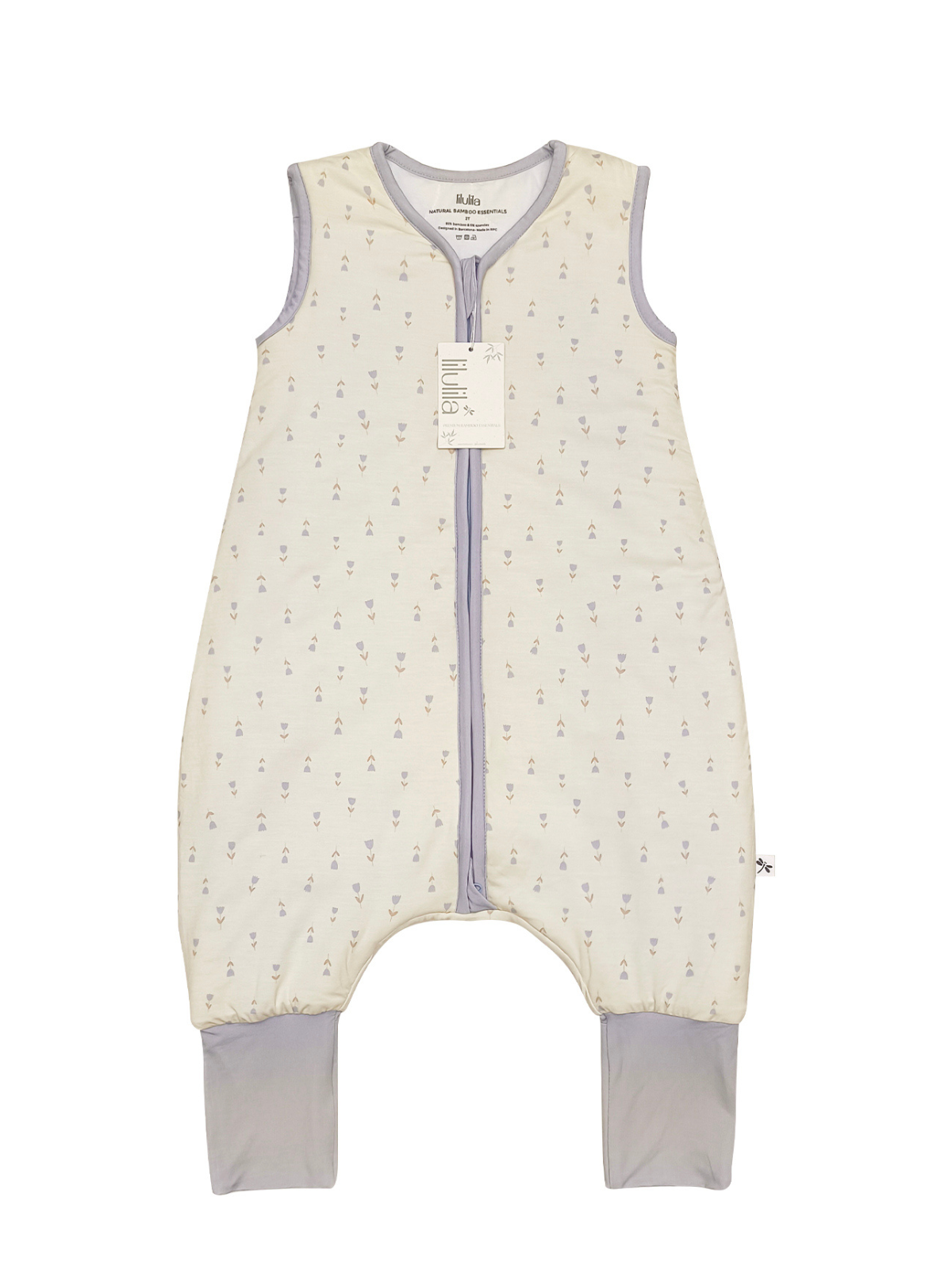 Tulip print bamboo baby wearable blanket sleeping bag with feet