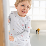 Little Ride print bamboo baby short pajama top and bottoms set