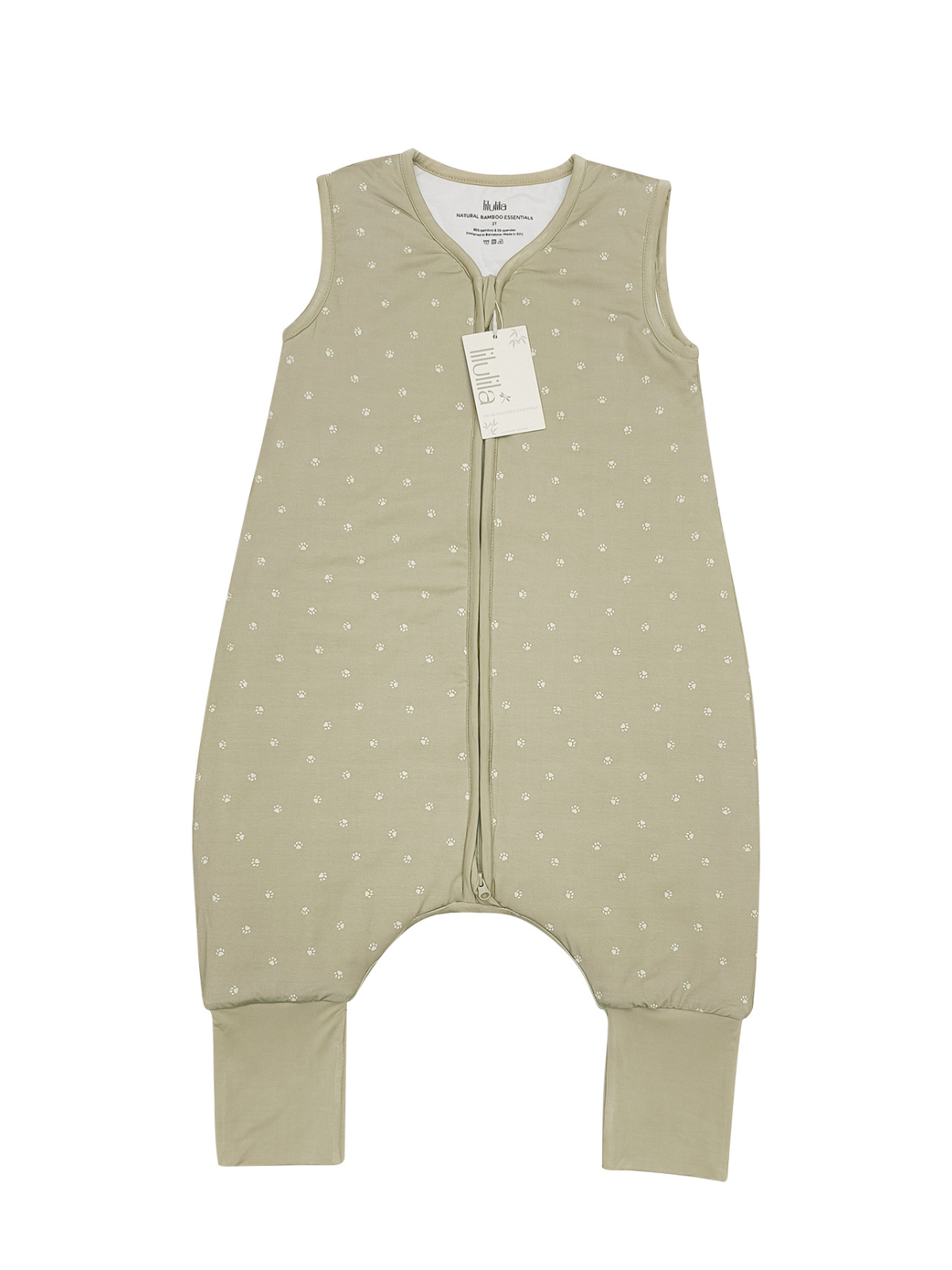 Footprint print bamboo baby wearable blanket sleeping bag with feet