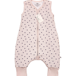 Little hearts print bamboo baby wearable blanket sleeping bag with feet