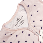 Little hearts print bamboo baby sleeping bag with feet (TOG 2.5)
