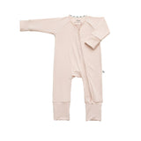 Soft Pink ribbed Bamboo Zippy Romper