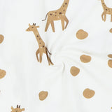 Giraffe print bamboo baby zippy romper with two-way zip
