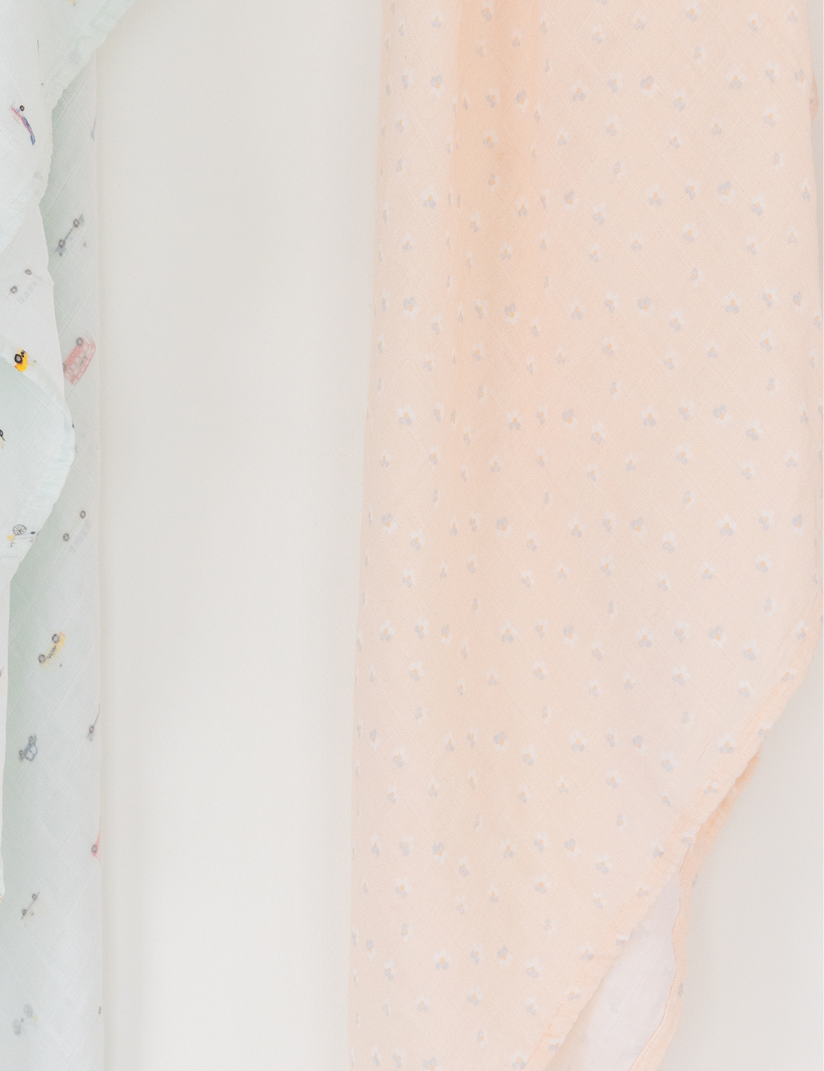 Coral floral print bamboo baby muslin swaddle